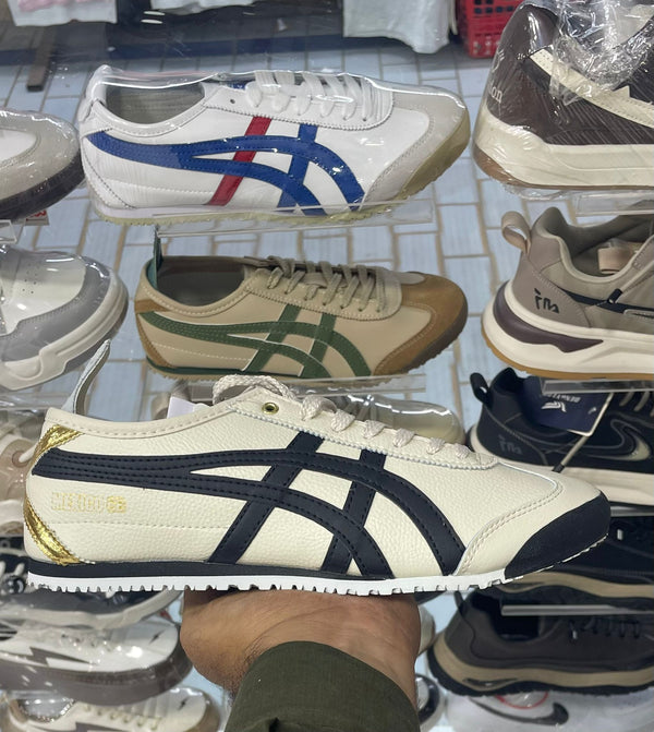 ONITSUKA TIGER MEXICO 66 (BEIGE WITH BLACK AND GOLD STRIPES)